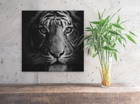 Artaza - Peinture sur toile - Tête de tigre - Tigre - Zwart Wit - 30x30 - Klein - Photo sur toile - Impression sur toile
