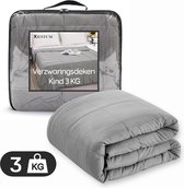 Xenium Verzwaringsdeken Kind - 3 kg – Weighted blanket – 105 x 150 cm – Microfiber – Donkergrijs