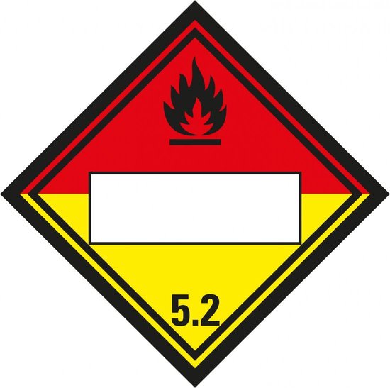 Beschrijfbare ADR klasse 5.2 sticker organische peroxide 250 x 250 mm | bol