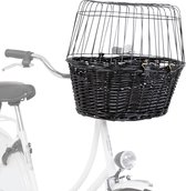 Trixie Willow Basket Basket avant noir avec coussin et capuche