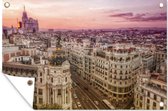 Muurdecoratie Skyline - Madrid - Spanje - 180x120 cm - Tuinposter - Tuindoek - Buitenposter