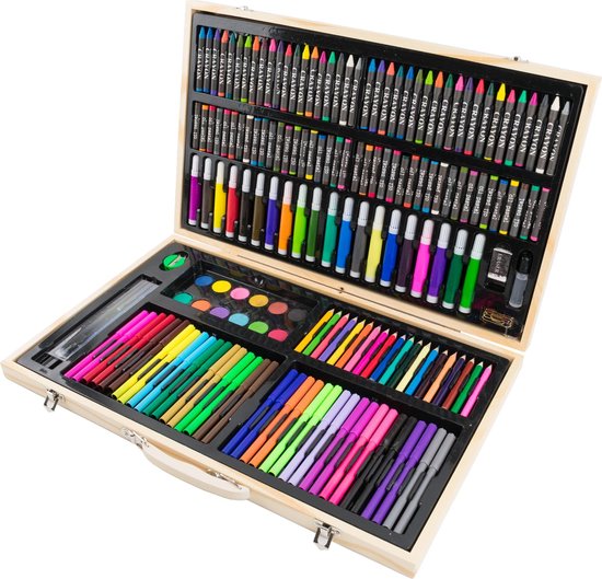 La Boîte de couleurs - Coffret en bois de nécessaire à dessin