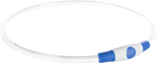 Trixie Halsband Usb Flash Light Lichtgevend Oplaadbaar Tpu Blauw - 40X0.8 CM