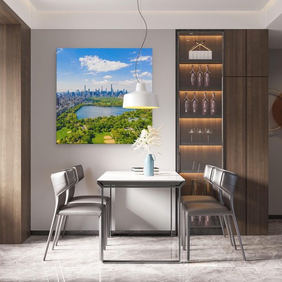 Artaza Canvas Schilderij New York - 90x90 cm - Wanddecoratie Skyline - Muurdecoratie Central Park - Schilderijen Op Canvas