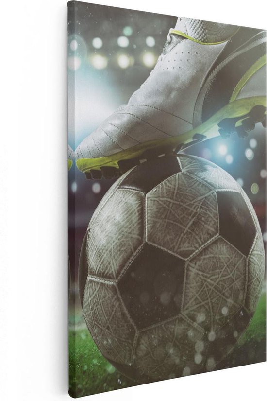 Artaza - Peinture sur toile - Coup d'envoi du Voetbal avec le ballon dans le stade - 20x30 - Klein - Photo sur toile - Impression sur toile