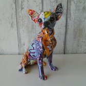 Hondenbeeldje Chihuahua - Decoratie woonkamer - ornament vensterbank of vitrinekast - Kunst-beeldje - street art  25 CM Hoog