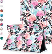 iPad 2021 / 2020 / 2019 hoes - iPad 10.2 inch hoes - Smart Book Case - Flamingo's en Vlinders