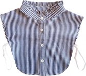 Los blouse kraagje donkergrijs gestreept met opstaande kraag - losse blouse kraagjes kopen