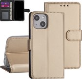 Goud hoesje voor iPhone 13 Mini - Booktype - Pasjeshouder - Magneetsluiting