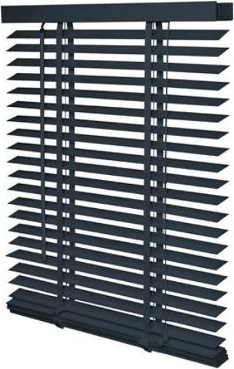 Timlux Jaloezie Hout - 50mm - 140x175 cm Donkergrijs