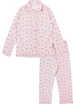 Claesen's Meisjes Pyjama- Bloemetjes Ruit- Maat 140-146