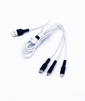 Bavin 3 in 1 kabel - Micro USB / USB-C / Lightning kabel - 1M - Zilver