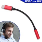 Aerend - Hoge kwaliteit digitale USB-C naar 3.5mm AUX audio adapter met DAC - Rood - Versie 2021