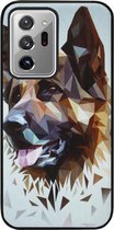ADEL Siliconen Back Cover Softcase Hoesje Geschikt voor Samsung Galaxy Note 20 Ultra - Duitse Herder Hond