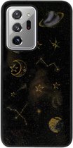 ADEL Siliconen Back Cover Softcase Hoesje Geschikt voor Samsung Galaxy Note 20 Ultra - Ruimte Heelal Bling Glitter