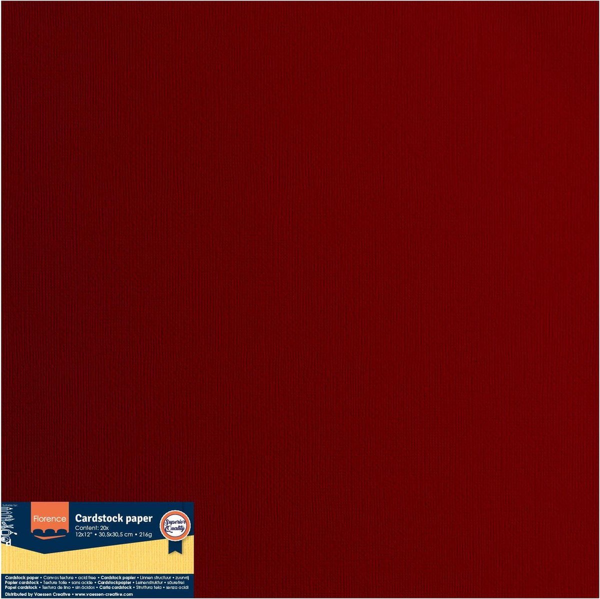 Florence Karton - Ruby - 305x305mm - Ruwe textuur - 216g