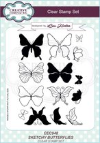 Creative Expressions Clear stamp - Bloemen schetsen - A5 - 14 stempels