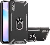 Voor Xiaomi Redmi 9A PC + TPU-beschermhoes met 360 graden draaibare ringhouder (grijs)