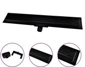 CityLine Nero douchegoot - RVS - 90cm - Zijuitloop - Mat zwart