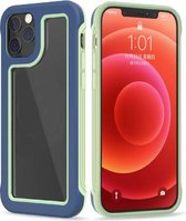 Crystal PC + TPU schokbestendig hoesje voor iPhone 11 Pro Max (kobaltblauw + matcha groen)