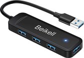 Beikell USB 3.0 Hub, 4-Port Hub Ultra Slim USB Data Hub avec indicateur LED - Super Speed pour MacBook, MacBook Air/ Pro/ Mini, PS4, Surface Pro, Huawei MateBook, lecteurs USB Flash , etc.