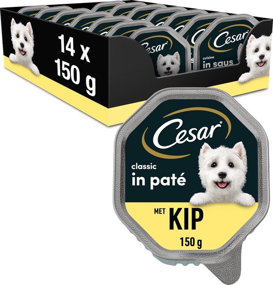 Cesar – Classic – Paté kuipje – Kip – Hondenvoer – 14 x 150 g