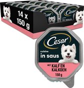 Cesar Cuisine Honden Natvoer - Kalf  & Kalkoen in saus - 14 x 150 gr