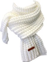 Gebreide wollen sjaal | wollen sjaal | diverse kleuren | 180 cm | creme