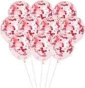 20 Confetti Ballonnen - Rood - papieren Confetti - 40 cm - Latex - Huwelijk - Verjaardag - Feest/Party -