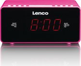 Lenco CR-510PK - Wekkerradio met Slaaptimer - Dubbel alarm - Roze