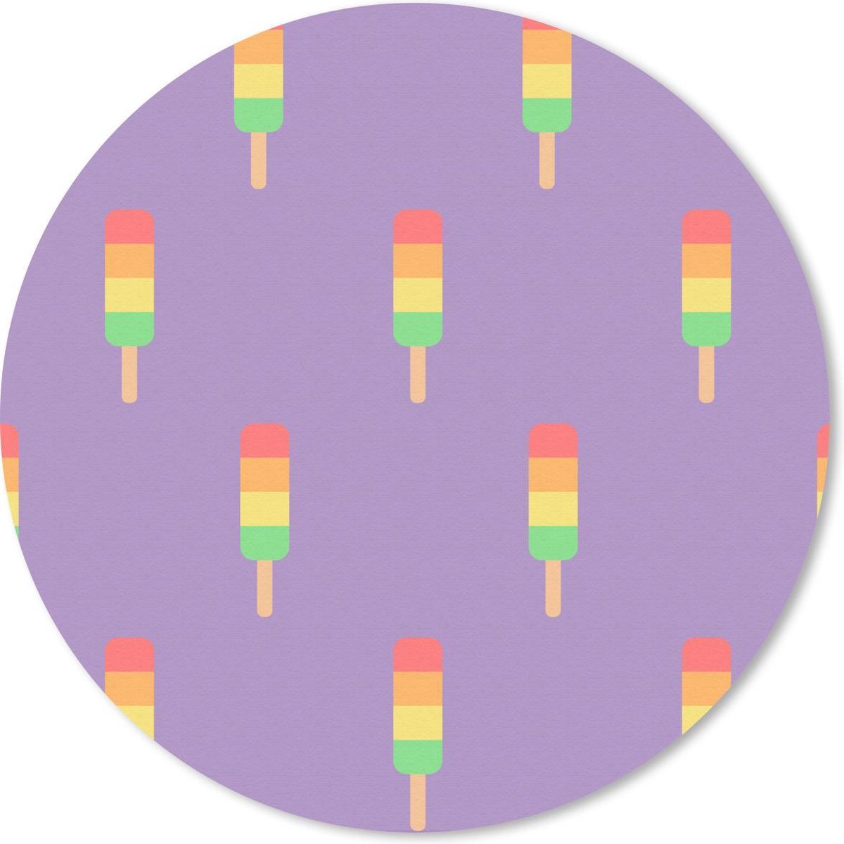 Muismat rond 20x20 cm - Mousepad IJs - Patronen - Paars - Ronde muismatten