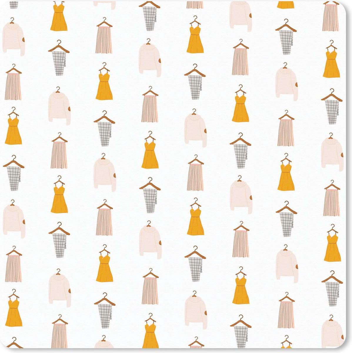 Muismat 30x30 cm - Mousepad Kleding - Patronen - Kleuren - Muismatten