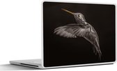 Laptop sticker - 17.3 inch - Vogel - Black And Gold - Zwart - 40x30cm - Laptopstickers - Laptop skin - Cover