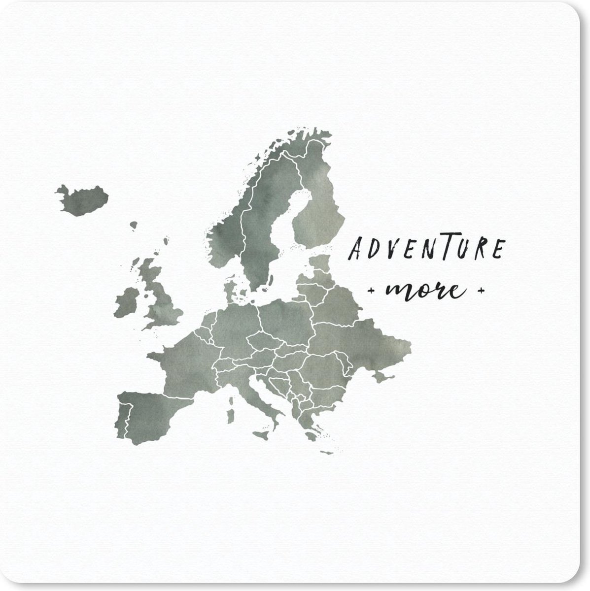 Muismat 20x20 cm - Mousepad Kaart - Verf - Europa - Quotes - Muismatten