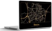 Laptop sticker - 17.3 inch - Kaart - Breda - Goud - Zwart - 40x30cm - Laptopstickers - Laptop skin - Cover
