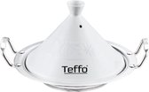 Teffo Tajine Ø 30 cm - Graniet - Geschikt voor alle warmtebronnen, inclusief inductie - Wit, Zilver