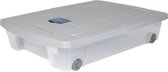 EDA PLASTIQUE Opbergbox onder bed 50 L met wielen - Grijs en blauw - 77,5 x 59 x 16,5 cm