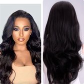 3/4 Wig Pruik Clip In Extensions Human  Hair Impression extensions 200gram 60cm black