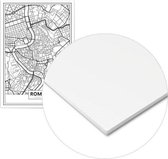 Panorama Kaart Rome Geprint Op Hoge Kwaliteit Canvas En Dibond Aluminium Muurdecoratie "Framed" 21x30 cm Framed table