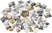 strasstenen vierkant 6x9x12mm goud/zilver 360 stuks