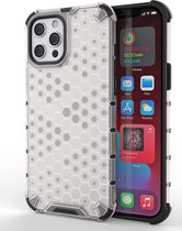Apple iPhone 13 Hoesje - Mobigear - Honeycomb Serie - Hard Kunststof Backcover - Wit - Hoesje Geschikt Voor Apple iPhone 13