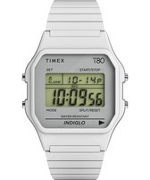 Timex T80 TW2U93700 Horloge - Staal - Wit - Ø 37.5 mm