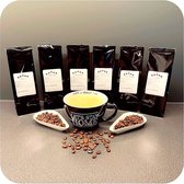 Luxe - Koffiepakket - 6 x 200 gram - De wereldreis - Koffie cadeau - Verse - Koffiebonen - koffiebonen proefpakket - Kerstcadeau - Kerstpakket mannen - kerstpakket koffie - Kerstca