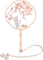 Lucy's boekenlegger - Kitty - Metaal - Rosé goud - Roze- Poes - Vintage - Cadeautip!