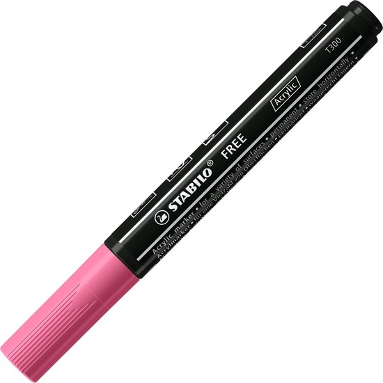 Stabilo FREE - Acryl Marker - Mixed Tip Set - Zwart - 3 Verschillende