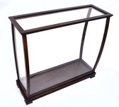 Houten vitrinekast - scheepsvitrine - glas - modelbouw decoratie - 90,5 cm breed