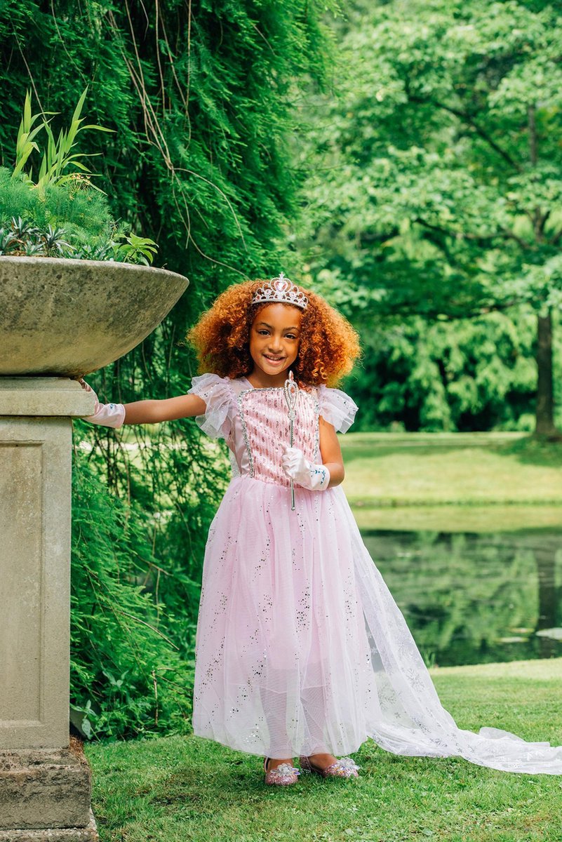 Frozen Prinsessenjurk - Elsa jurk - Prinsessenjurk meisje - maat 98/104 - toverstaf - kroon - prinses — afbeelding 4
