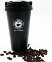 Doodadeals® | Coffee To Go Beker | Koffiebekers To Go | Thermosbeker | Koffiebeker To Go 500 ml | Koffiebeker Onderweg | Lekvrij | Dubbelwandig | Zwart