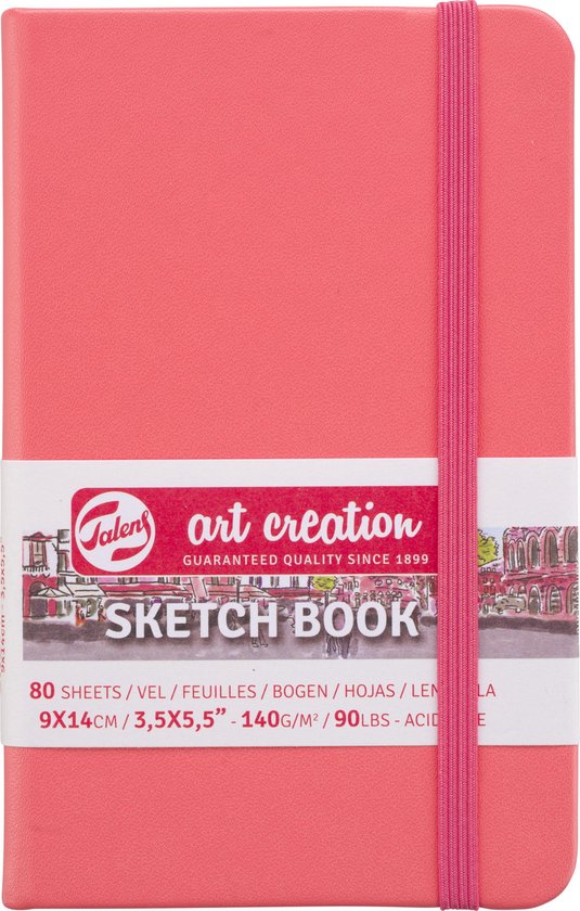 Royal Talens Talens Art Creation Sketchbook 9x14 cm 140gr 80 feuilles Rouge corail