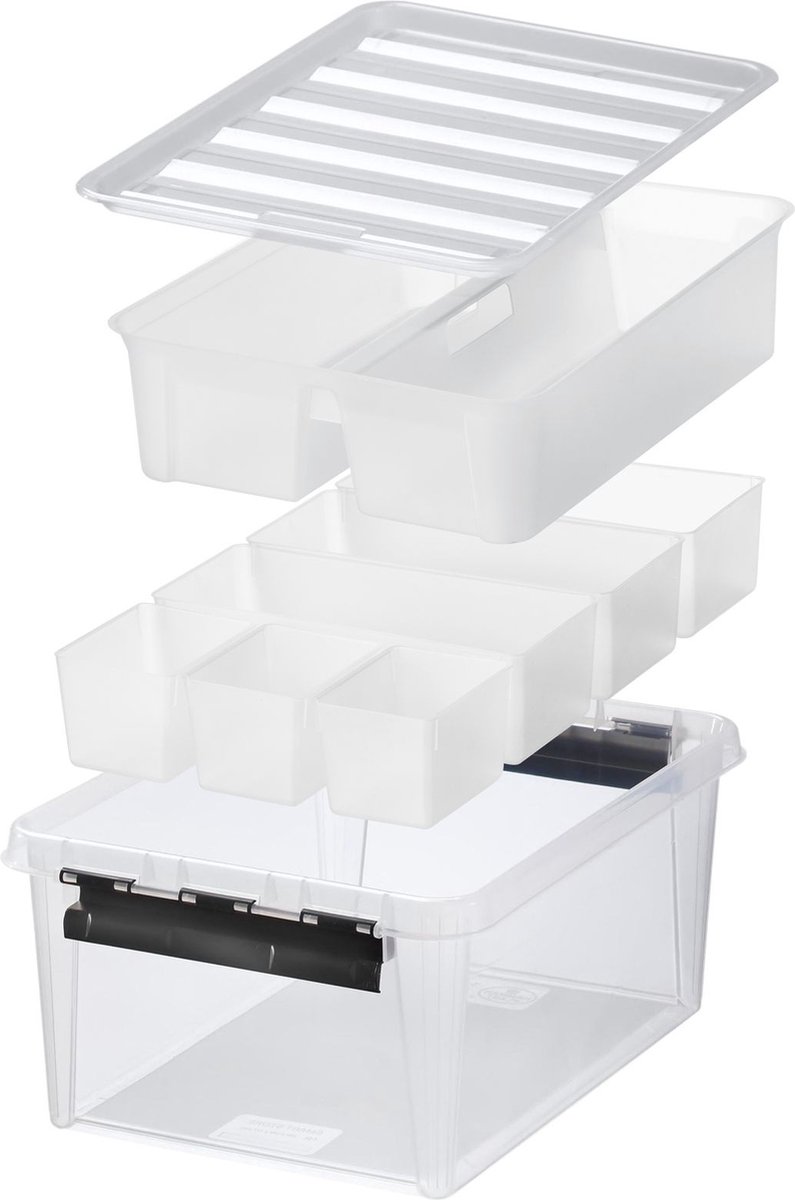 Orthex Opbergbox 14 liter met 7 inzetbakjes - OR092730 - Stapelbaar, Met inzetbakjes